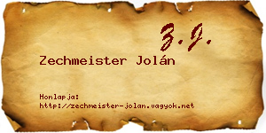 Zechmeister Jolán névjegykártya